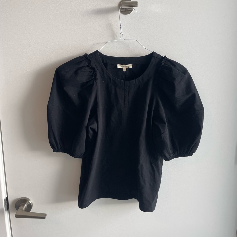 Madewell Black Puff Sleeve Top